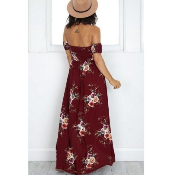 Floral Off the Shoulder Dress Large - Picture 2 of 6